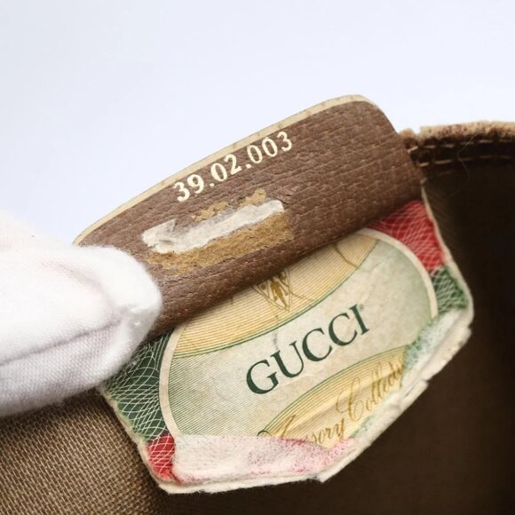 GUCCI GG Supreme Web Sherry Line Bag PVC Leather Beige - Picture 13 of 15